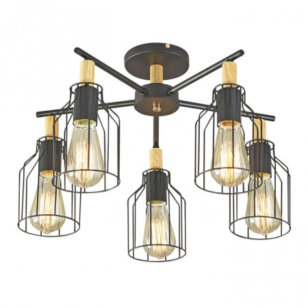 Потолочный светильник  Escada 469/5PL E27*60W Black Н - КОЛОРЛОН ВТД Новосибирск