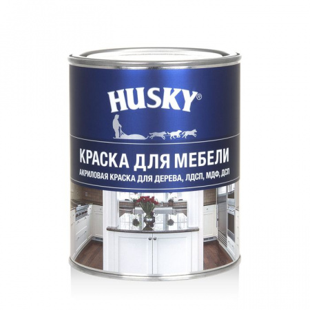 HUSKY Краска для мебели акриловая (0,9л; 6шт) База С - КОЛОРЛОН ВТД Новосибирск