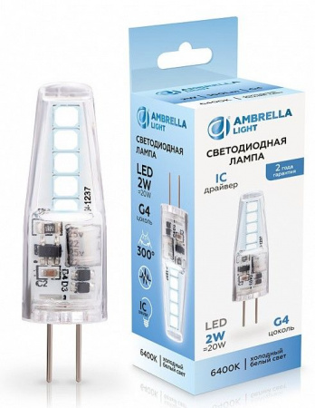 Лампа светодиодная 100146 LED G4 2W IC 6400K 12V - КОЛОРЛОН ВТД Новосибирск