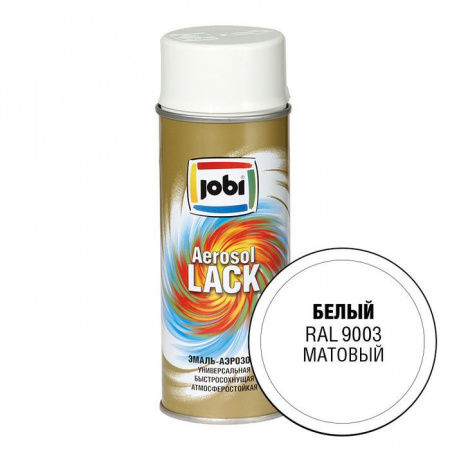 JOBI Эмаль аэрозольная матовая белая RAL 9003 (520мл / 270гр; 12шт) - КОЛОРЛОН ВТД Новосибирск