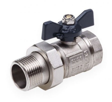Кран шаровый 1/2"  c накидной гайкой, AQUALINK - КОЛОРЛОН ВТД Новосибирск