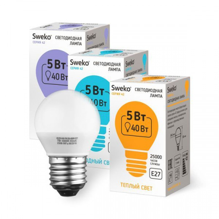 5W Led Sweko 38543 42LED-G45 6500K-E27 - КОЛОРЛОН ВТД Новосибирск