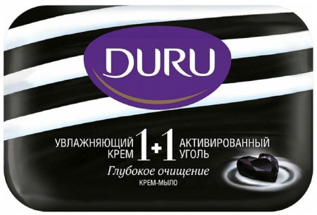 Duru 1+1 SOFT SENS мыло "Активиров.уголь" 80г - КОЛОРЛОН ВТД Новосибирск