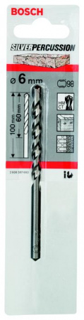 BOSCH ProfessionalСВЕРЛО БЕТОН 6Х100  мм SILVER PERCUSSION 2608597660 - КОЛОРЛОН ВТД Новосибирск