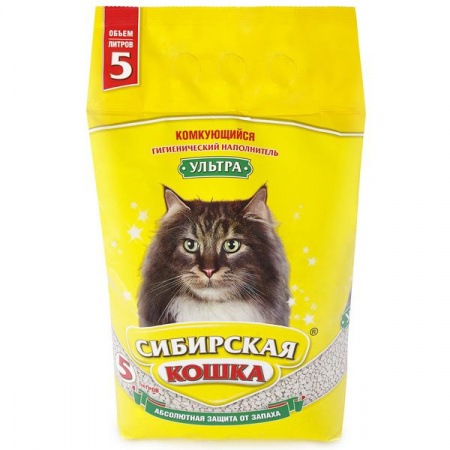 СИБИРСКАЯ КОШКА наполн.  5л УЛЬТРА(комкующ) - КОЛОРЛОН ВТД Новосибирск