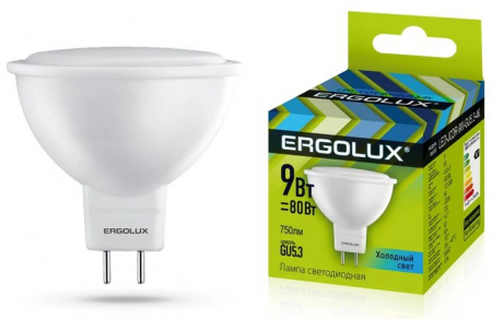 9W Ergolux LED-JCDR-9W-GU5.3-4K 13625 О - КОЛОРЛОН ВТД Новосибирск