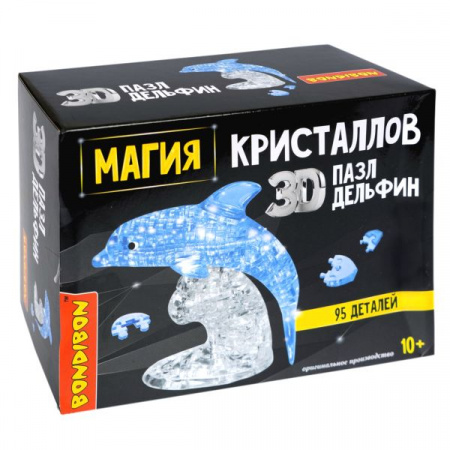 ВВ5223 Пазл 3D МАГИЯ КРИСТАЛЛОВ «ДЕЛЬФИН», 95 деталей, Bondibon - КОЛОРЛОН ВТД Новосибирск
