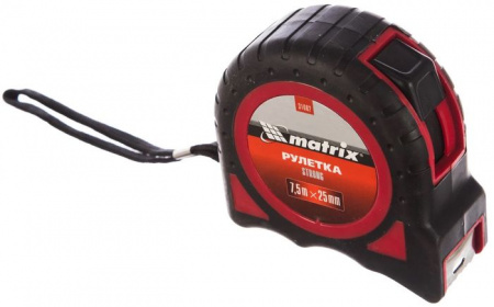 MATRIX Рулетка Strong, 7,5м х 25 мм, обрезиненный корпус - КОЛОРЛОН ВТД Новосибирск