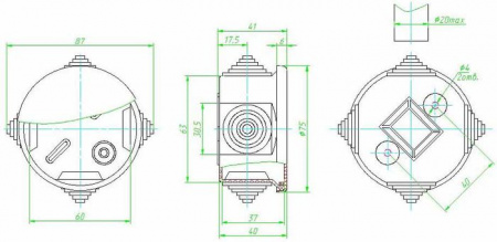 GreenEl Распред коробка D75мм, H40мм открытой установки серая IP44 GE41237 - КОЛОРЛОН ВТД Новосибирск