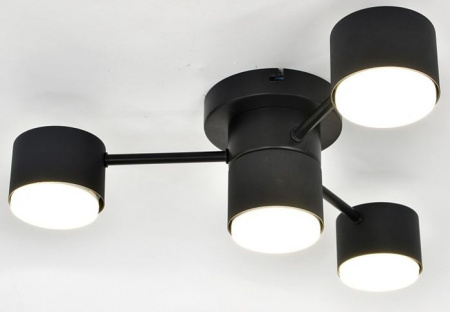 *Люстра MS 1201/4 Флинт Чёрный 4*GX53 max.11W 450x450x135mm - КОЛОРЛОН ВТД Новосибирск