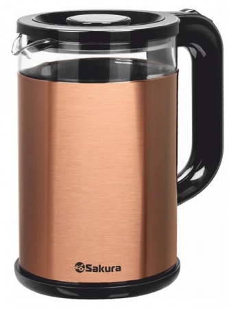 * SAKURA Чайник электр SA-2742MGL (1.8) стекл двухслойн подсв - КОЛОРЛОН ВТД Новосибирск