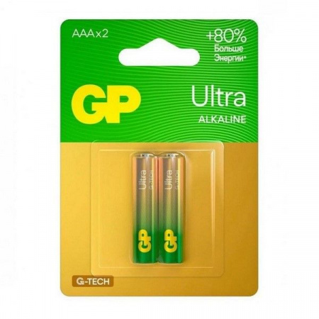 Алкалиновые батарейки GP Ultra Alkaline G-Tech 24А AАA - 2 шт. - КОЛОРЛОН ВТД Новосибирск
