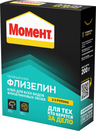 Обойный клей Момент Флизелин (200г) - КОЛОРЛОН ВТД Новосибирск