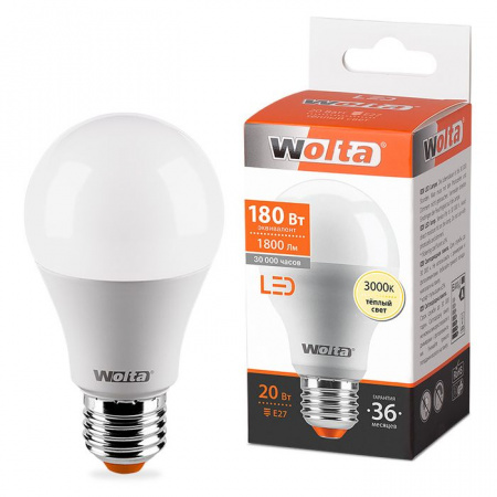 20W Led Wolta 25Y65BL20E27 3000K Лампа - КОЛОРЛОН ВТД Новосибирск