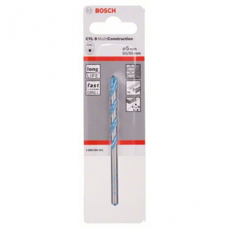 BOSCH Сверло универсальное  5х85мм, MULTICONSTRUCTION 2608596051 - КОЛОРЛОН ВТД Новосибирск