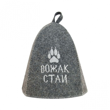 Шапка банная с вышивкой "Вожак стаи" войлок серый - КОЛОРЛОН ВТД Новосибирск
