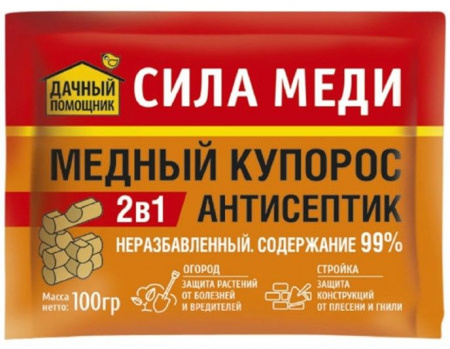 ДАЧНЫЙ ПОМОЩНИК, Сила меди (Медный купорос 99%),100г - КОЛОРЛОН ВТД Новосибирск