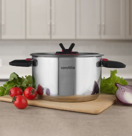 Sr0129  Кастрюля с крышкой Servitta  5,8 литра серия Compatto - КОЛОРЛОН ВТД Новосибирск