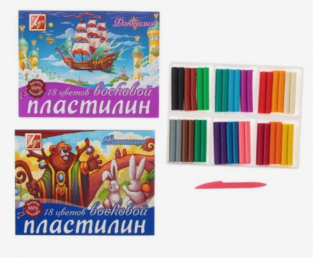 Пластилин 18цв.,315гр. ЛУЧ "Фантазия" 25с1524-08 мягкий (восковый) - КОЛОРЛОН ВТД Новосибирск