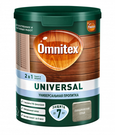 Пропитка Omnitex Universal 2в1 Скандинавский серый 0,9л - КОЛОРЛОН ВТД Новосибирск
