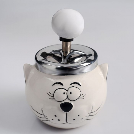 Пепельница бездымная "Кот", 14х10 см, микс   4476140 - КОЛОРЛОН ВТД Новосибирск