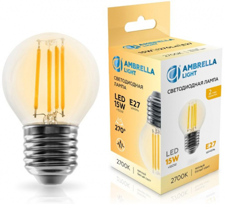 15W Filament 451523 LED G45 15W E27 2700K 220-240V - КОЛОРЛОН ВТД Новосибирск