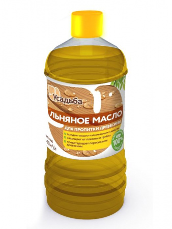 Масло льняное для пропитки древесины Усадьба 1л/пэт.бутылка - КОЛОРЛОН ВТД Новосибирск