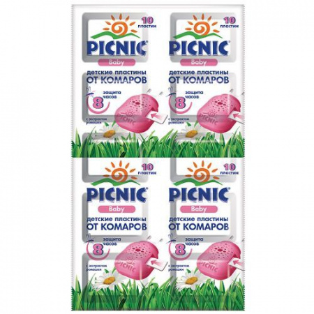 Picnic Baby пластины от комаров 10шт - КОЛОРЛОН ВТД Новосибирск