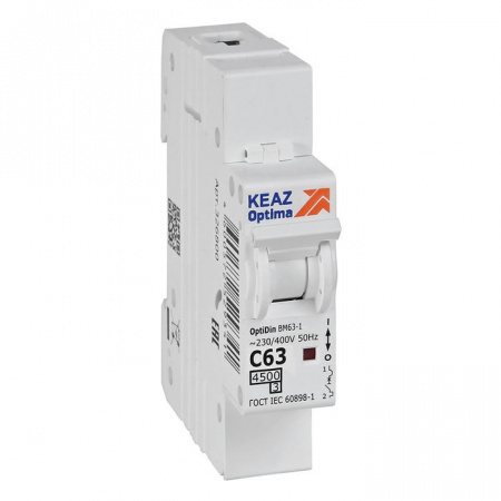 KEAZ 1P C 63А 4.5кА Автомат OptiDin BM63 326800 - КОЛОРЛОН ВТД Новосибирск