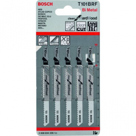 BOSCH Professional5 ЛОБЗИКОВЫХ ПИЛОК T 101 BRF, BIM 2608634235 - КОЛОРЛОН ВТД Новосибирск