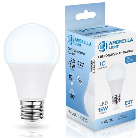 15W Лампа 601506 LED A60 15W IC E27 6400K 175-265V - КОЛОРЛОН ВТД Новосибирск