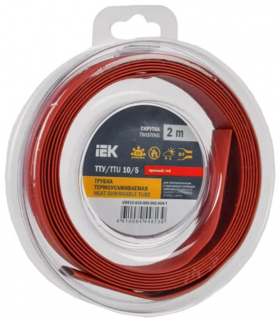 Трубка ТУТ нг-LS 10/5 красная (2м) IEK - КОЛОРЛОН ВТД Новосибирск