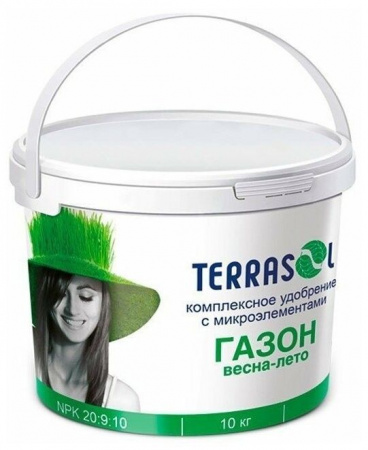 Газон Весна-Лето Удобрение минеральное сухое TerraSol® тукосмесь,микроэлемент., гран. 10кг. - КОЛОРЛОН ВТД Новосибирск