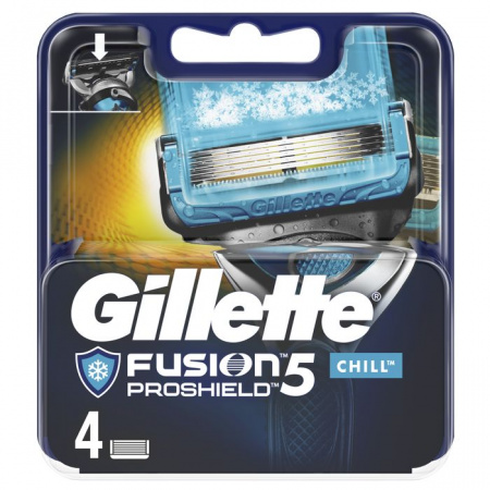 Gillette Fusion ProSHIELD CHILL кассеты для бритья (4шт) - КОЛОРЛОН ВТД Новосибирск