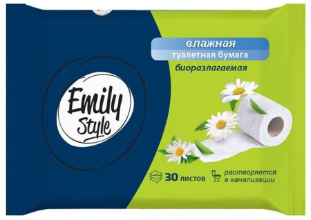 Emily Style Влажная РАСТВОРЯЮЩАЯСЯ туалетная бумага 30шт - КОЛОРЛОН ВТД Новосибирск