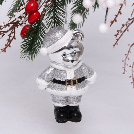 Ёлочная игрушка "Волшебный медвежонок" 8*5*12 см, серебро 916-0790 - КОЛОРЛОН ВТД Новосибирск