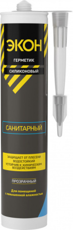 Герметик Силиконовый Санитарный ЭКОН (прозрачный) (280мл) - КОЛОРЛОН ВТД Новосибирск