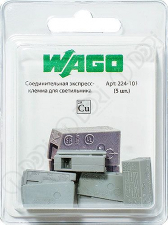 Wago 224-101 (5шт.) клемма (1,0-2,5мм2), 400В, 24А - КОЛОРЛОН ВТД Новосибирск