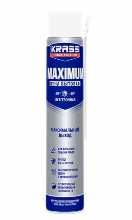 Пена монтажная KRASS Home Edition Maximum Всесезонная РБ 0,75л - КОЛОРЛОН ВТД Новосибирск