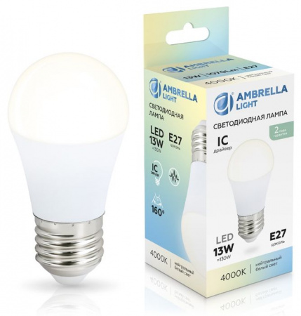 13W Лампа 451304 LED G45 13W IC E27 4000K 175-265V - КОЛОРЛОН ВТД Новосибирск