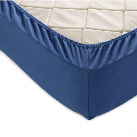Простыня на резинке 160*200*20 трикотаж (пл.120) (индиго) - КОЛОРЛОН ВТД Новосибирск