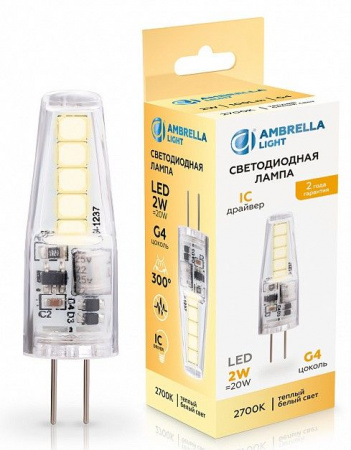 Лампа светодиодная 100143 LED G4 2W IC 2700K 12V - КОЛОРЛОН ВТД Новосибирск