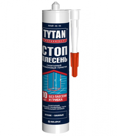 TYTAN Professional Стоп плесень герметик силиконовый санитарный нейтральный белый 280 мл - КОЛОРЛОН ВТД Новосибирск