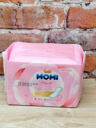 MOMI Гигиенические прокладки Liners ежедневные ультратонкие, 160мм 30 шт - КОЛОРЛОН ВТД Новосибирск