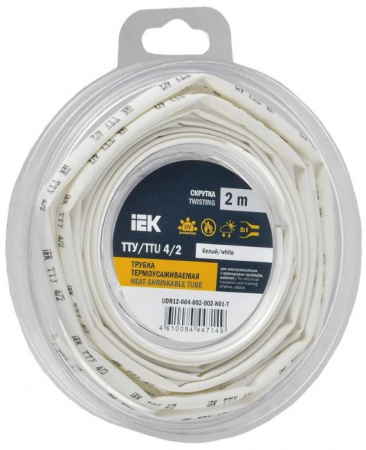 Трубка ТУТ нг-LS 4/2 белая (2м) IEK - КОЛОРЛОН ВТД Новосибирск