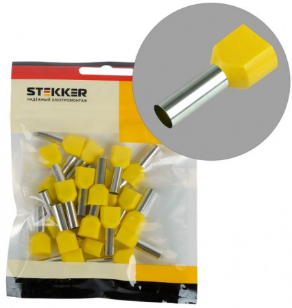 НШВИ 6,0-14 (25 шт) Наконечник (желтый) Stekker LD406-6014 - КОЛОРЛОН ВТД Новосибирск