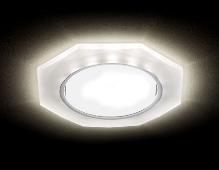 Точка G216 CH/WH хром/матовый GX53+3W(LED WHITE) - КОЛОРЛОН ВТД Новосибирск