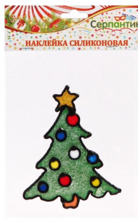 Наклейка на стекло  15*18 см,"Елочка с шариками" 196-300 - КОЛОРЛОН ВТД Новосибирск