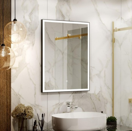 Зеркало "Frame White LED" 600х800 с подстветкой - КОЛОРЛОН ВТД Новосибирск