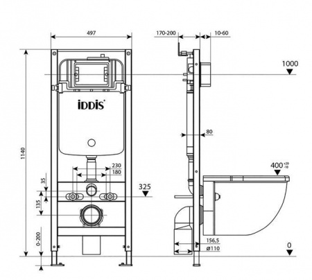 Инсталляция для подвесного унитаза Profix, PRO0000i32, IDDIS - КОЛОРЛОН ВТД Новосибирск